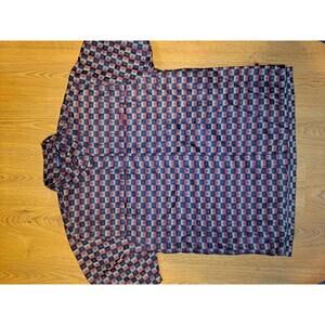 Y2K Baggy Mecca Button Up Shirt Mens XL Multicolor Geometric